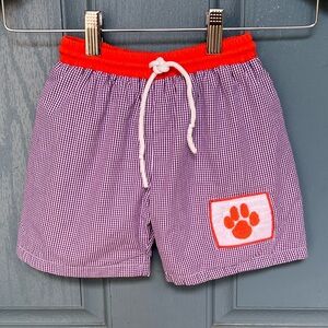 Busy Bees Smocked - Boy’s Clemson Swim Trunks